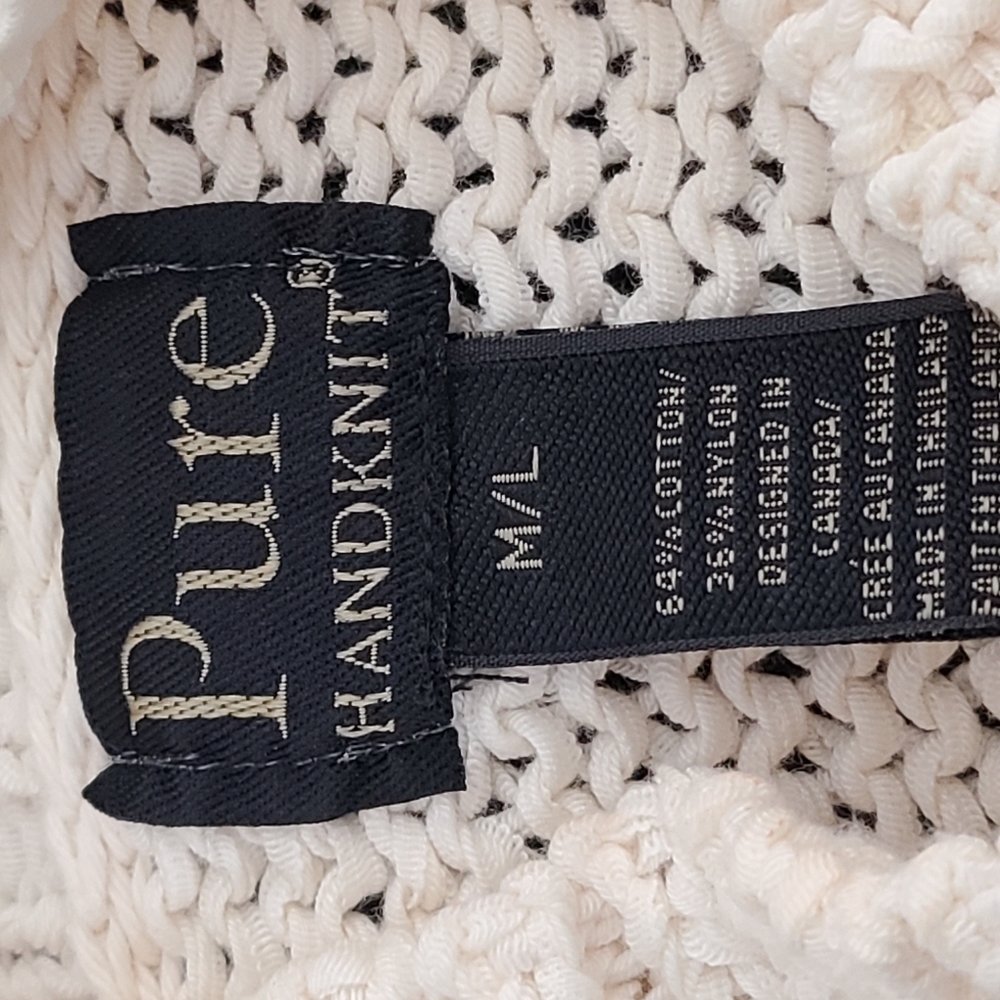 Pure Handknit Mock Turtle Sweater Warm Cotton - Picture 5 of 5